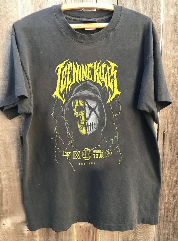 2024 Ice Nine Kills World Tour Graphic Charcoal Unisex T Shirt Men Women KH16507