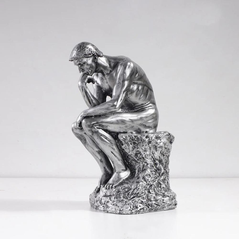 European Style Thinker Sitting Resin Sculpture Kawaii Thinker Doll Toy  Office