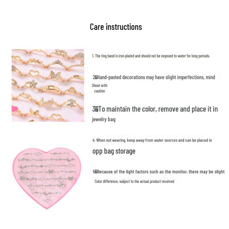 Zinc Alloy Ring Gift Box Set - Stylish and Elegant Jewelry Collection