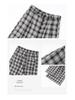 Women's High Waist Plaid Wide-Leg Casual Pants - Autumn Button-Down Style