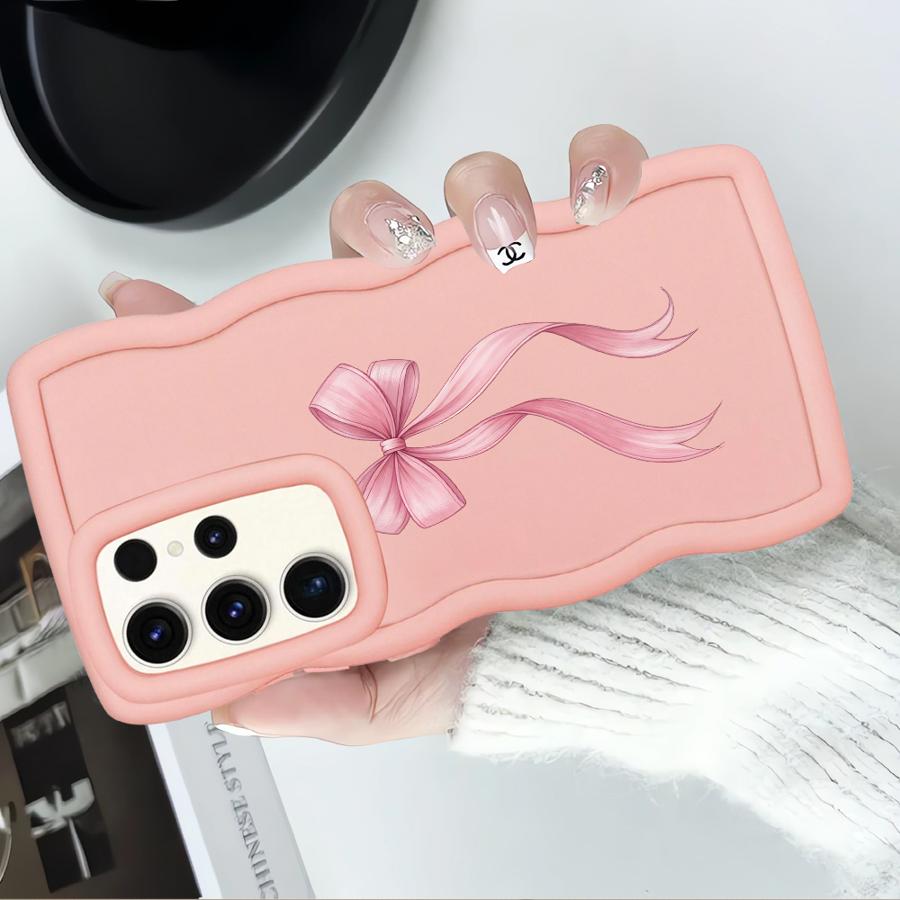Case for Samsung Galaxy S22 Ultra S23 Plus S24 S20 FE S25+ S21 S24+ S25 Soft Phone Cover Fashion Pink Bow