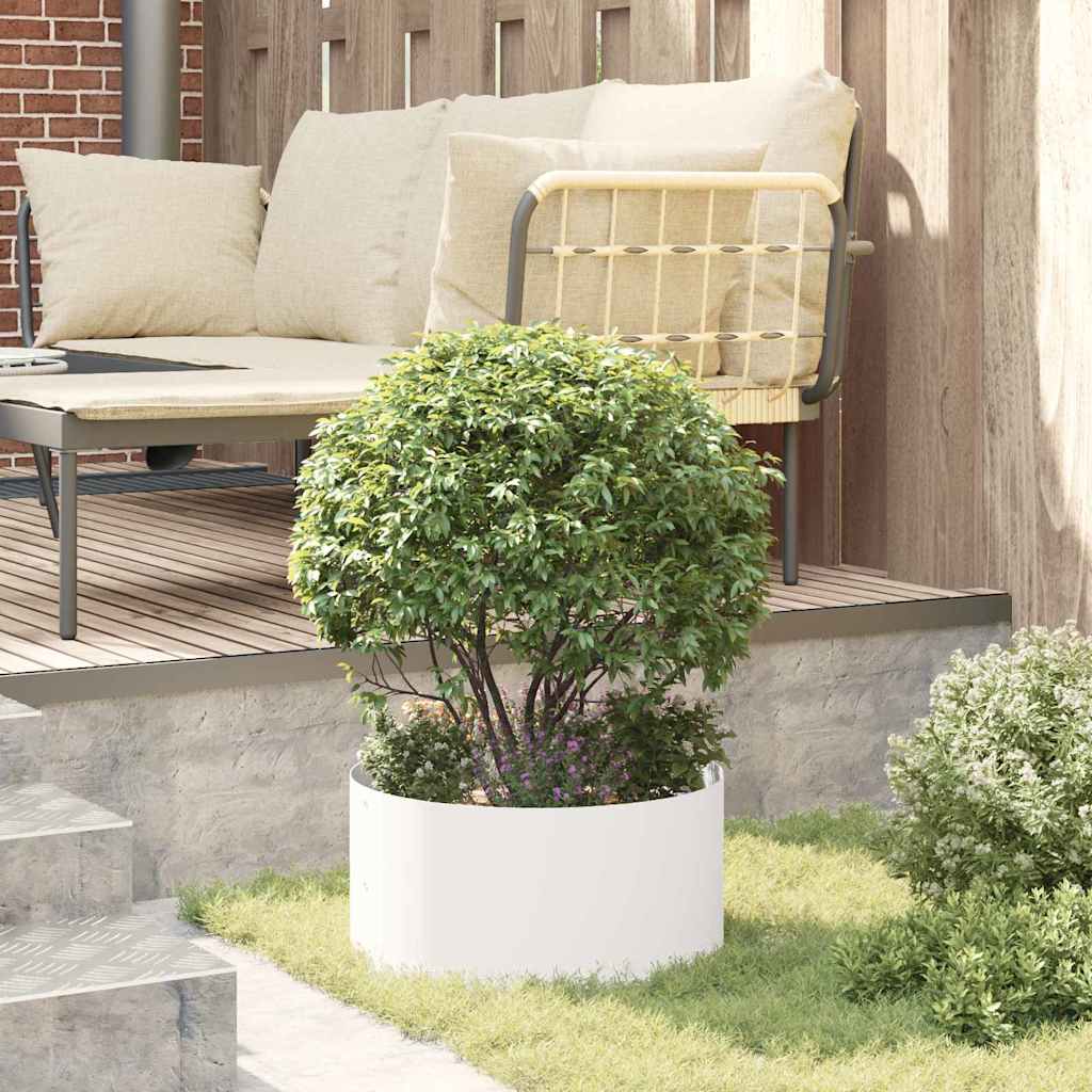 Plant Ring White 40 X 40 X 20 Cm Cold Rolled Steel