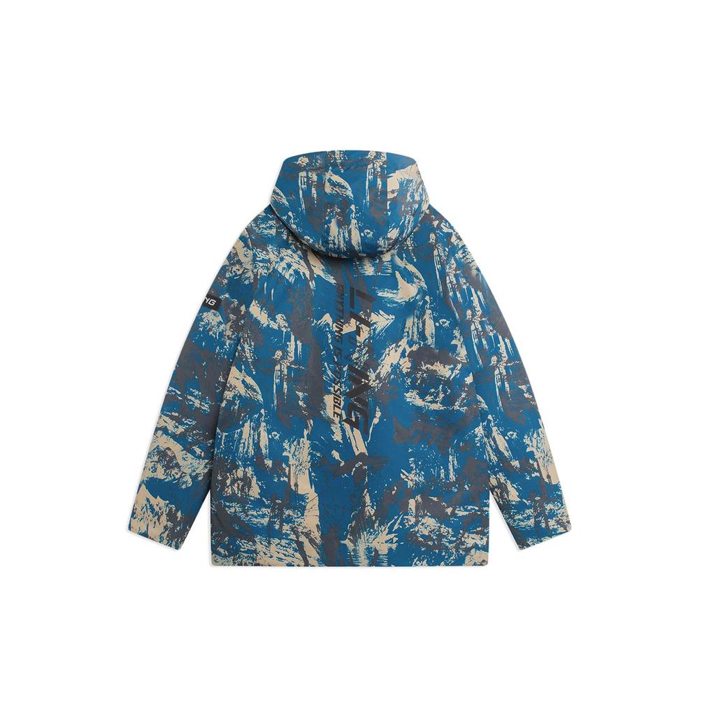 Li Ning Training Series Down Jacket Winter Men's Lapis Lazuli All Over Print AYMS311-4