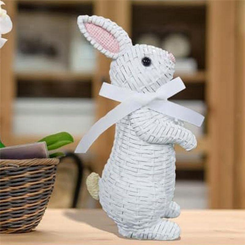 M-Modern-Simulation Bunny Figurine Festival Art Craft Ornament Easter Tabletop Decoration, Easy To Use White-B