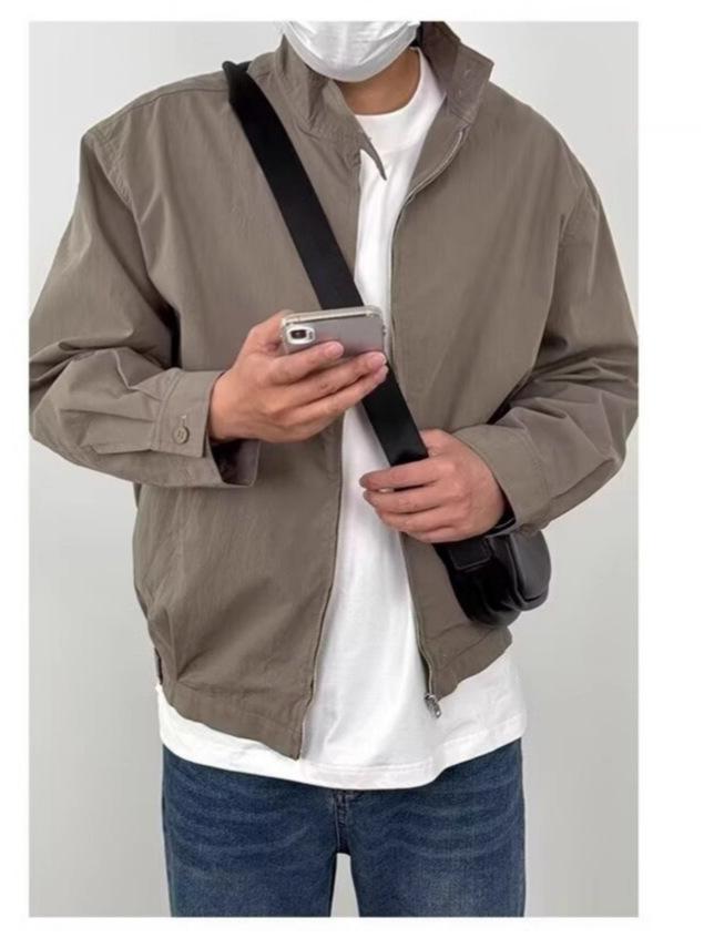 2025 Spring/Autumn Japanese Retro Loose Casual Plain Color Workwear Jacket