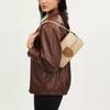 Coach Morgan 27 Color Block Signature Coated Canvas And Calfskin Tote Shoulder Bag Large Women Handbags Light-Khaki CR332-IMWQ4