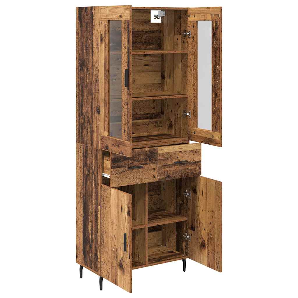 Highboard with Drawers 2 pcs Reclaimed Wood Effect Wood Based Material