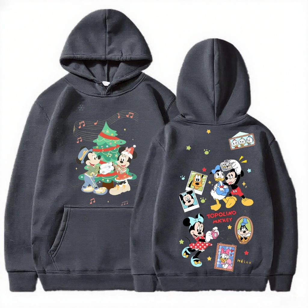 Disney Mickey Christmas Parent-child Set Children's Adult Hoodie Available In Multiple Colors for Autumn and Winter Hoodies