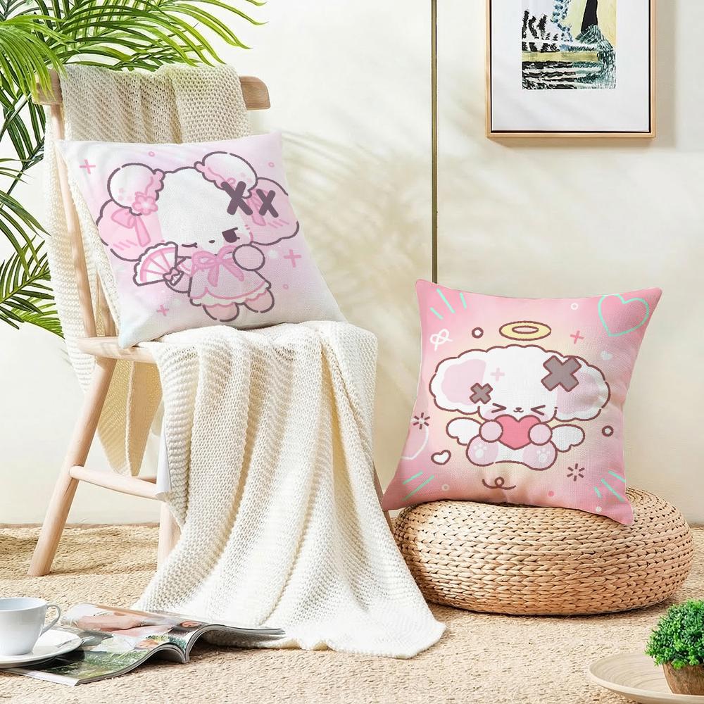 Sweet CCute NNonoS Cushion Cover Breathable and Skinfriendly Linen Pillowcase Square Removable and Washable Cushion
