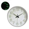 12 Inch Luminous Wall Clock Minimalist Round Quartz Clock for Bedroom Living Room Decoration Silver