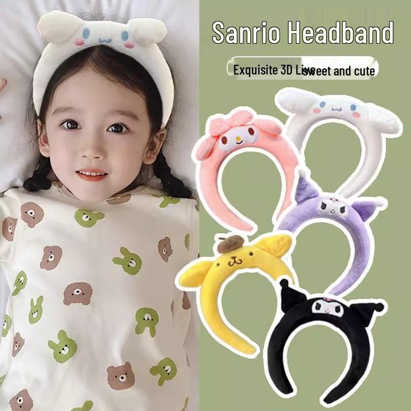 Sanrio Kuromi Kids' Headband, 3D Cartoon Non-slip Hair Accessory for Face Washing