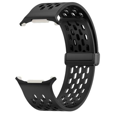 Für Samsung Galaxy Watch Ultra 47mm Silikon Uhrenarmband Magnetische Faltschließe Armband