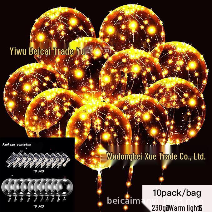 Helium LED Light-Up Balloons for Valentine's, Weddings, Birthdays, and Festivals