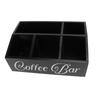 Coffee Station Organizer 5 Compartments Wooden Coffee Pods Holder Storage Basket for Countertop