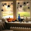 Halloween Decal Spider Static Window Cling, Black Silhouette Glass Wall Sticker, No Residue Self-Adhesive Outdoor Cling Spooky Decal, Decor