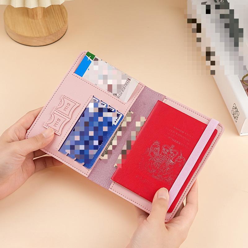 PU Leather Strap Passport Case Multifunctional Passport Holder Ticket Holder ID Card Holder Passport Cover Travel Accessories