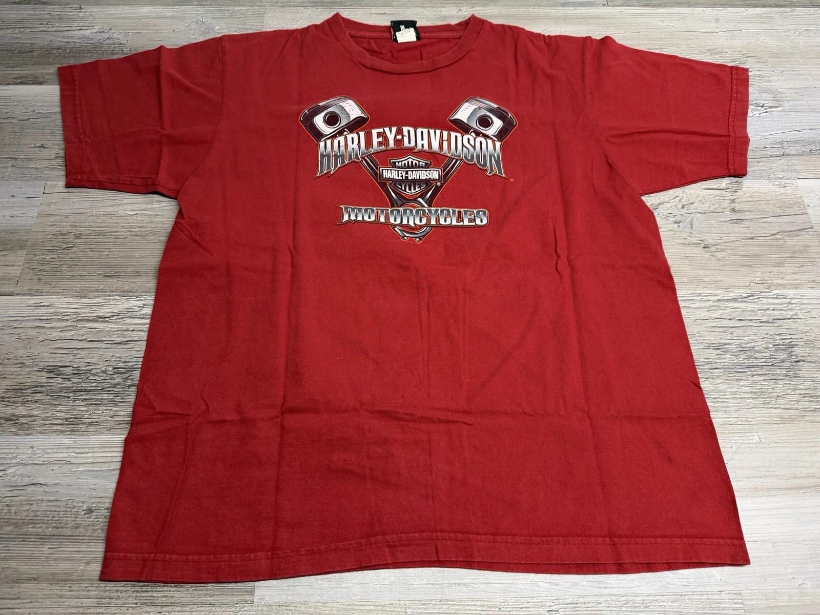 

Vintage Y2K Harley Davidson Shirt Faded Red Dealership Tribal Eagle XL Wolverine M