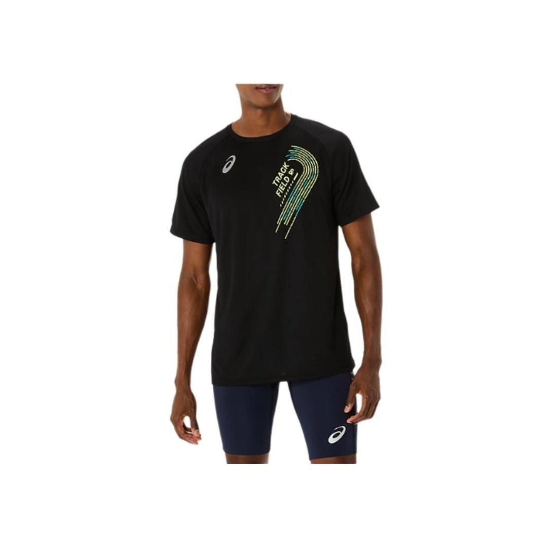 

Asics Short Sleeve Logo Pattern Crew Neck T-Shirt Men Tops Black 2091A749-001 XL