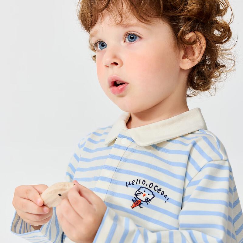 Minibala Boys' Soft Cotton-Blend Long-Sleeve Polo Shirt