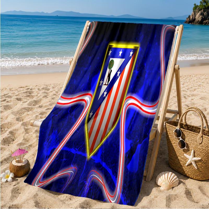 Atletico Madrid Crest Beach Towel Microfiber Beach Towel, Lightweight and Quick-Dry, for Summer Travel, Swimming Pool Fan Birthday Gift