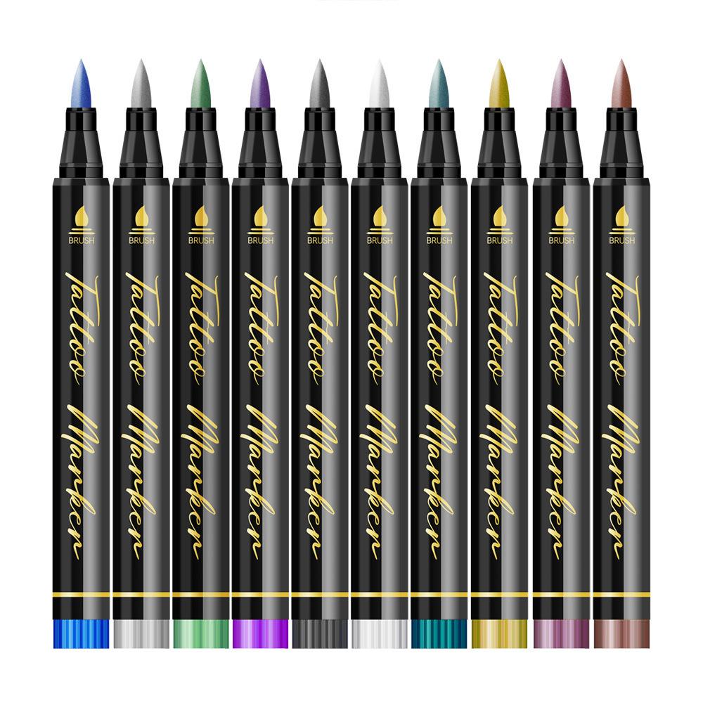 Soft Head Skin Marker Plastic Set Erasable Dual-Sided Writing Children Holiday Facial Body Painting Temporary Tattoo Pen