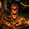 Spooky Theme House Decor Halloween Triple Stacked Jack-o'-Lantern Door Hanger, 2D Pumpkin Wall Hanging Ornament, Souvenir Party Favors Fall Porch for