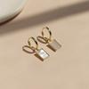 New Design Square Shell Geometry Pendant Earrings Luxury for Woman Girls Fashion Temperament Jewelry Accessories Party Gift