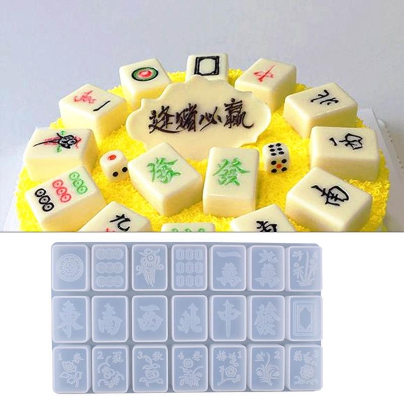 Resin Mold for Resin Chinese Mahjong Tiles Silicone Mold Epoxy Silicone Molds for DIY Personalized for Play Game Craft