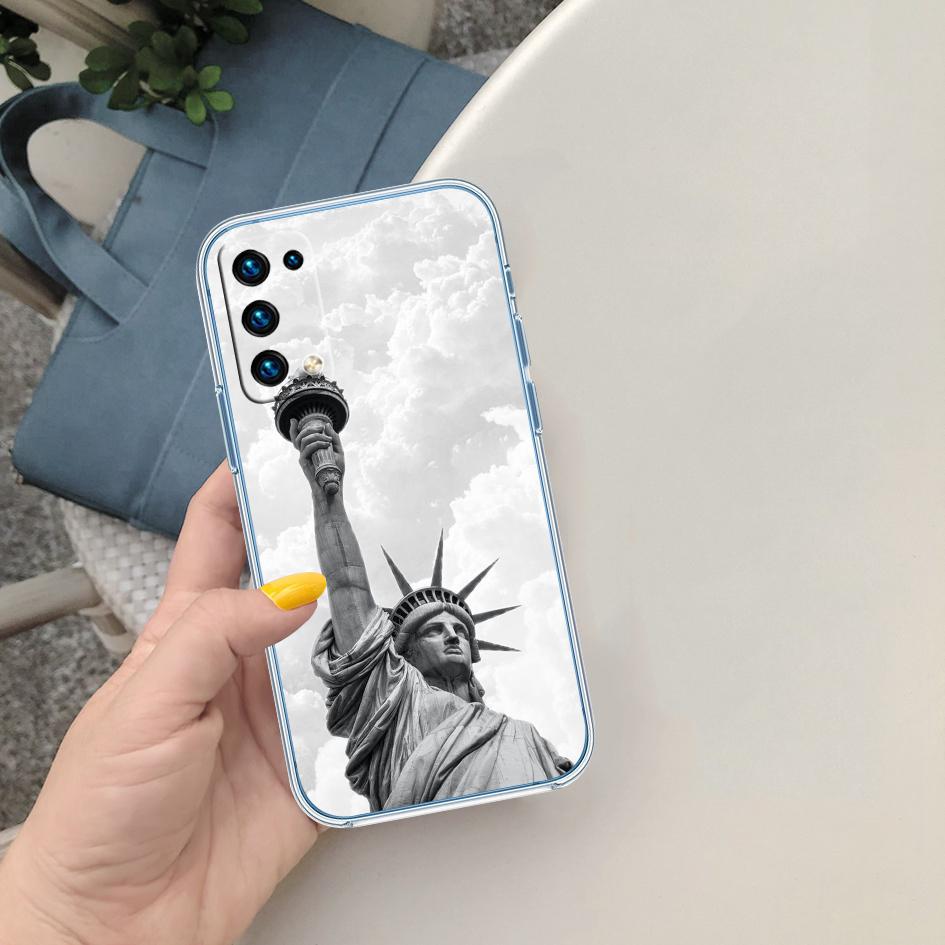

FM47 Statue of Liberty Soft Shell Transparent Phone Case for Samsung Galaxy A04 A04S A14 A23 A34 A54 M23 M33 M52 M53 Galaxy A54 5G