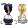 Kristallkugel Lampe Schlangenförmige Schreibtischlampe Harz LED Tischleuchte mit RGB Farbwechsel Dekor Faux für Schlafzimmer Büro Gaming-Raum Nische Zuhause