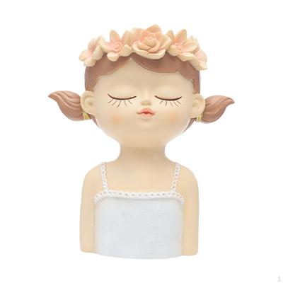 Cute Planter Resin Flowerpot Statue Decorative Vase Creative Tabletop Figurine Bonsai Pot Flower
