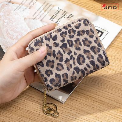 Neue Geldbörse mit Leopardenmuster, Hängebeutel, multifunktionale Münzaufbewahrungstasche für Damen, RFID-Reißverschlusstasche für Karten.