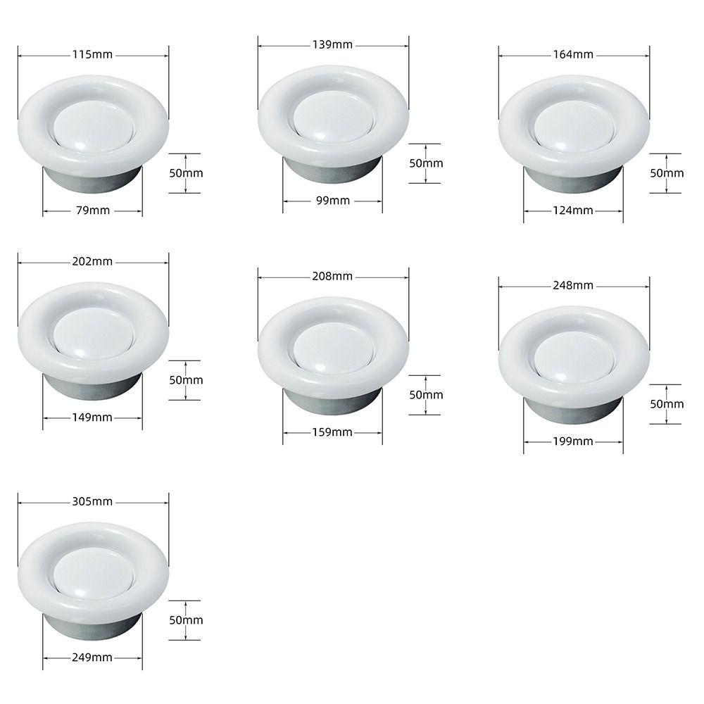 Durable 80-250mm Vent Cover Air Outlet Home Ventilation White Ventilation Cover Adjustable Ventilation Ducting