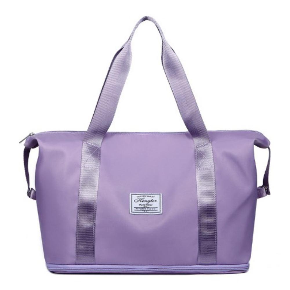 

Однотонна складна дорожня сумка з тканини Оксфорд, сумки для багажу, нова сумка через плече, для спортзалу фіолетовий