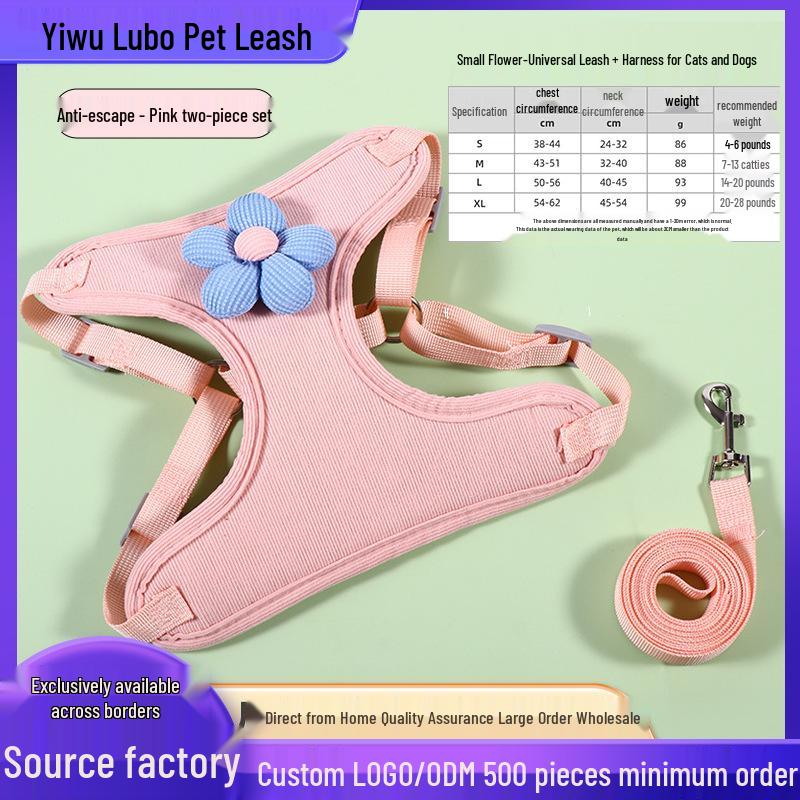 3D-Cartoon-Haustierweste und Leinen-Set für Hunde und Katzen – ausbruchsicheres Geschirr zum Spazierengehen