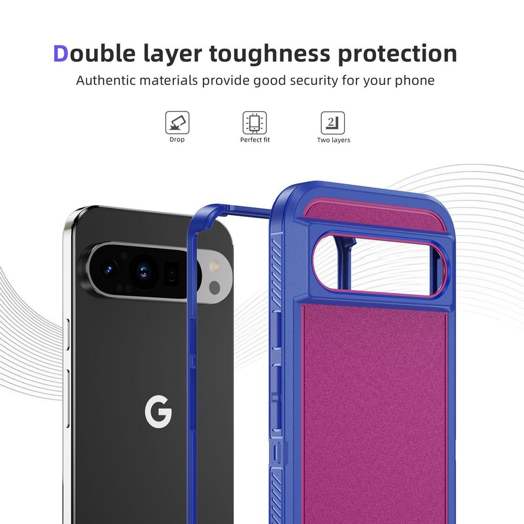 Pixel 9 Pro Dreifach geschützte Handyhülle Drei in Eins Vollständig umwickelte Kante, Fallschutz, Staubdichtes Loch Dreifach geschützte Handyhülle
