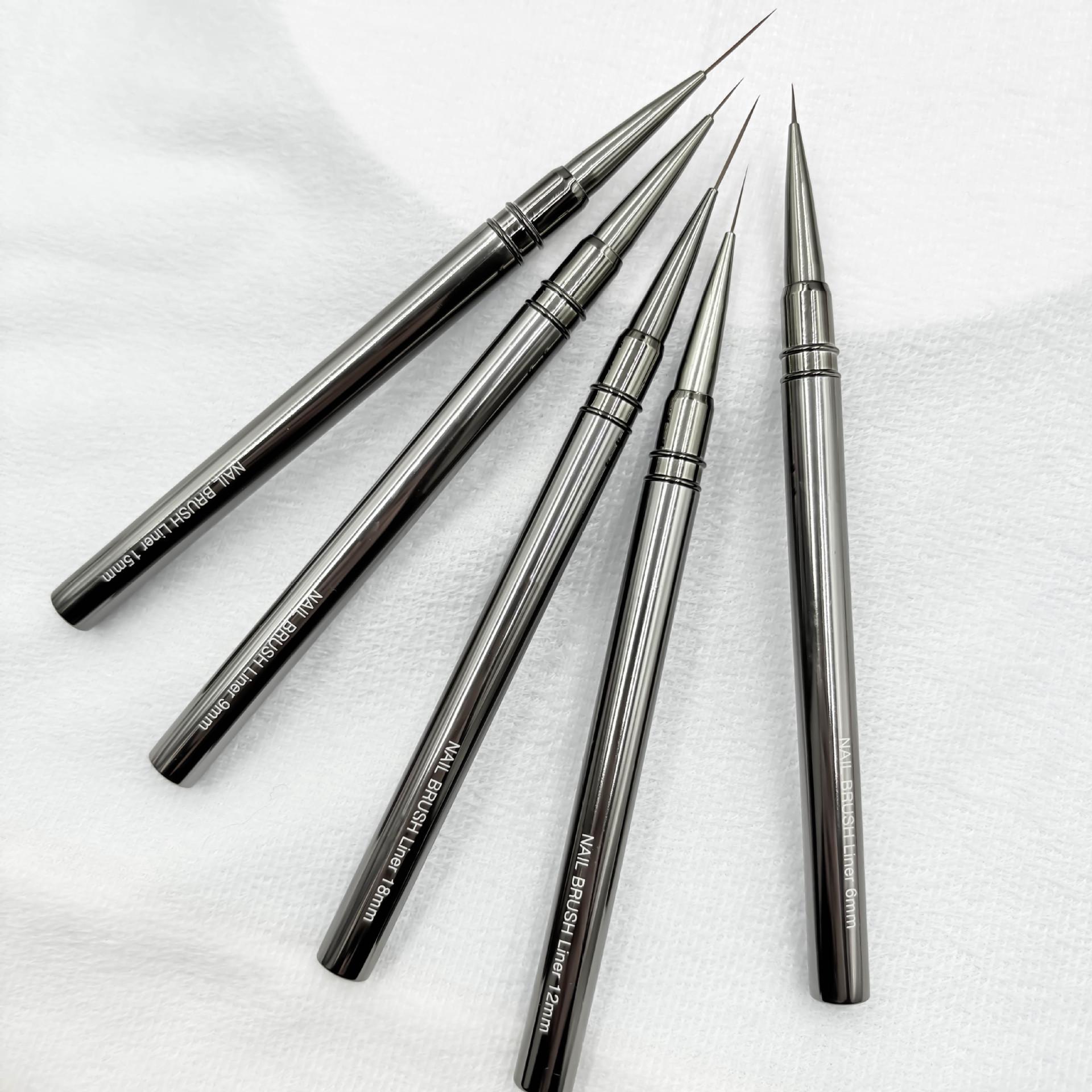 

Набор профессиональных зеркальных металлических ручек для нейл-арта граффити - Цвет оружейный