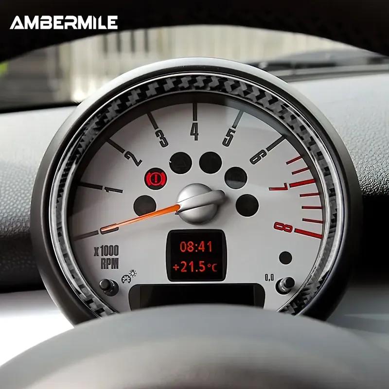 Fibre de Carbone Vraiment Douce pour Mini Cooper Hardtop R56 Clubman R55 R57 Console Centrale de Voiture Autocollant Compteur de Vitesse Garnitures Accessoires.