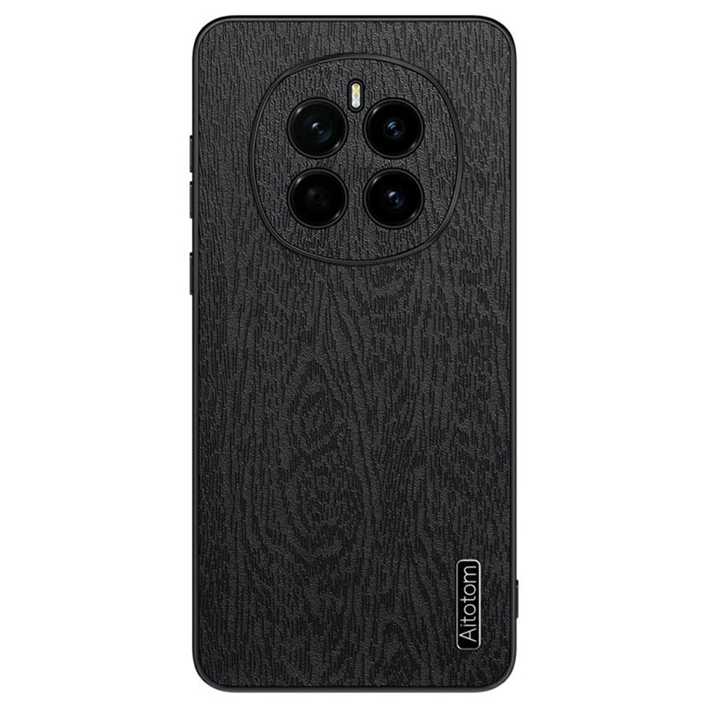 For Honor Magic7 5G Case Wood Texture PU Leather Coated PC+TPU Phone Cover