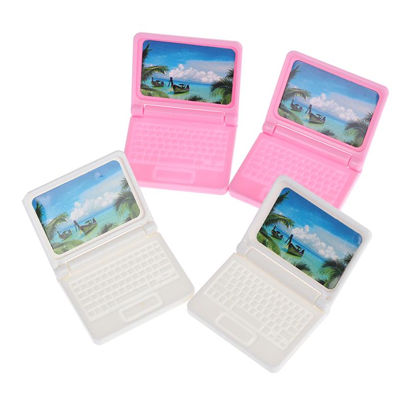 2Pcs/Set Simulation Mini Laptop Computer 1:12 Dollhouse Miniature Fashion Crafts