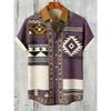 2026 Summer Men's Linen Short Sleeve Shirts Funny Animal Ethnic Patterns Printed Shirts Casual Outdoor Designer Clothes Men