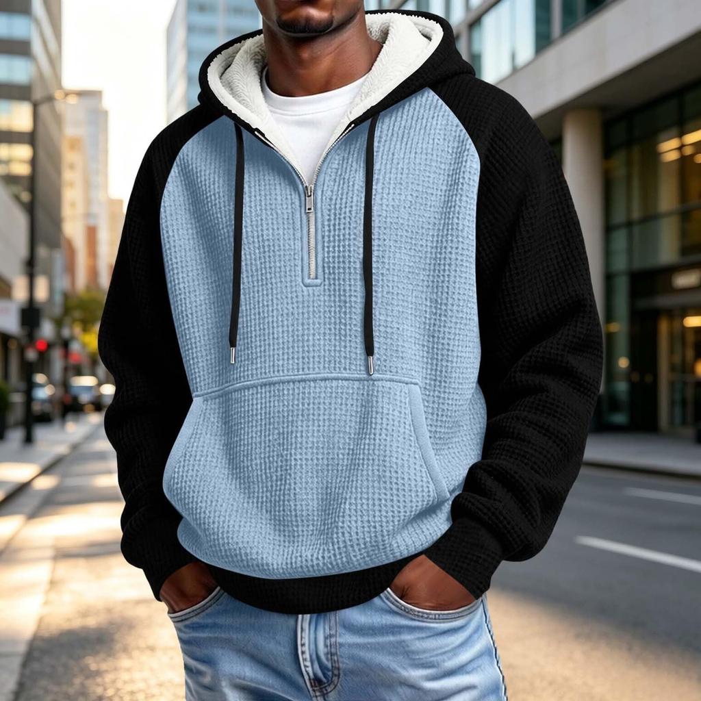 Men's Casual -Lined Hooded Sweatshirt with Front Pocket for Comfortable Everyday Wear