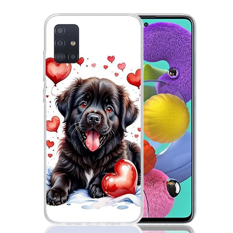 Lovely Puppy Heart Dogs Phone Case For Samsung Galaxy A52 A32 A22 A12 A02S A50S A30S A51 A31 AA71 Note 20 Ultra 10 S10 Plus Gala