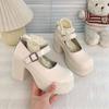 Japanese Sweet Lo Shoes Original Lolita Big Head Shoes Female Explosion Mary Jane Small Leather Shoes Female Platform Jk Versatile