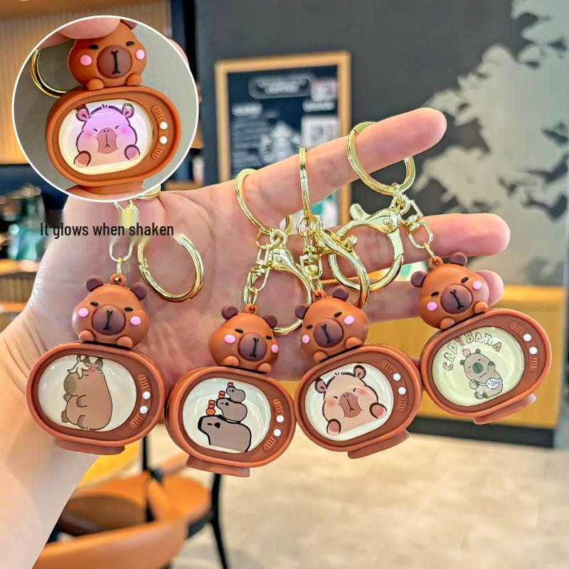 Capybara Luminous TV Keychain Backpack Pendant - Student Gift & Claw Machine Prize