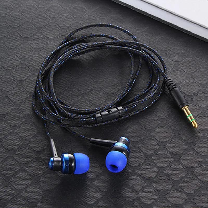 1 écouteur filaire stéréo intra-auriculaire 3,5 mm en nylon tissé, câble pour écouteurs, casque pour ordinateur portable, smartphone, cadeaux