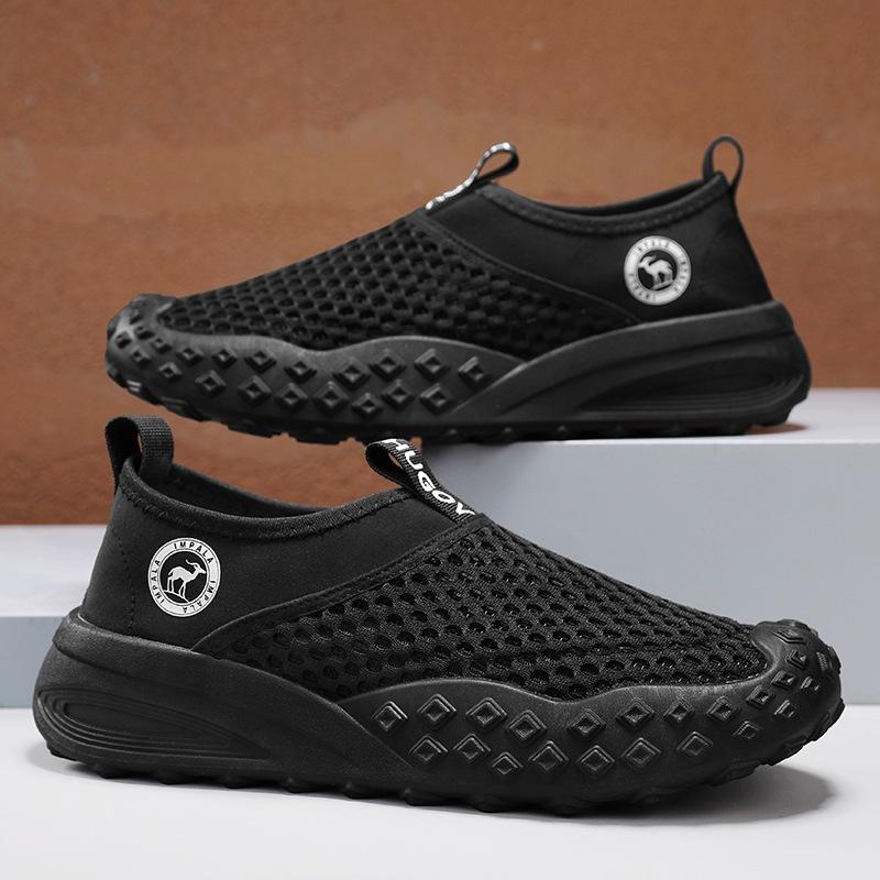 

One-pedal lazy men s shoes summer 2025 big net hollow sports shoes men s casual breathable elderly shoes men 39