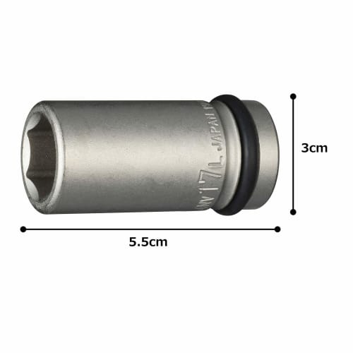 TONE 4NV-17L Long Impact Socket, 12.7mm (1/2") Drive, 17mm Width