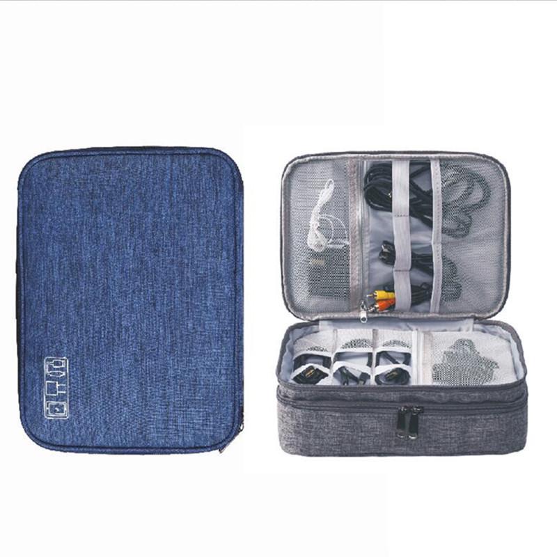 

Digital Multi-Layer Storage Bag for Cables, Power Banks & Earphones темно-синього кольору
