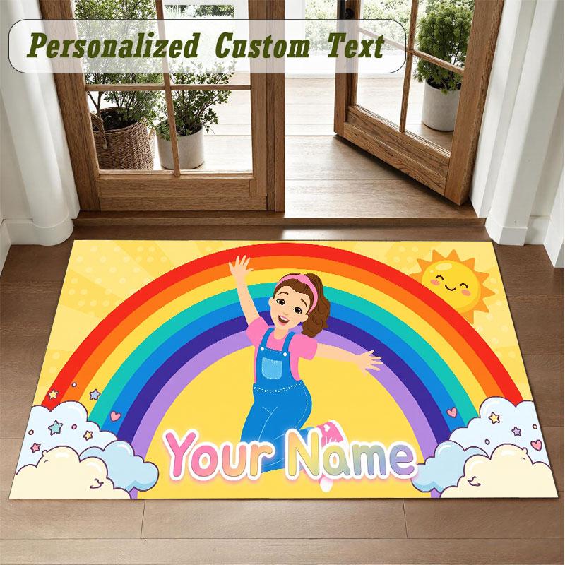 Crystal Velvet Square Rug Custom Namems rachel Pattern Non Slip Home Floor Decor Rug